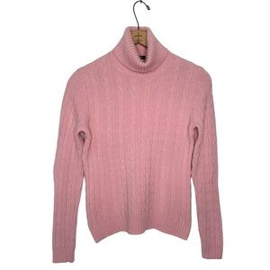 J. Crew | Vintage Y2K Light Pink Cable Knit Turtleneck Sweater Size Medium
